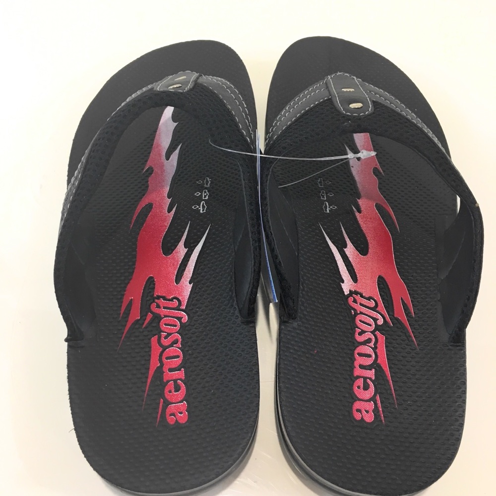 Aerosoft Black  red lightning streak sandals 8506